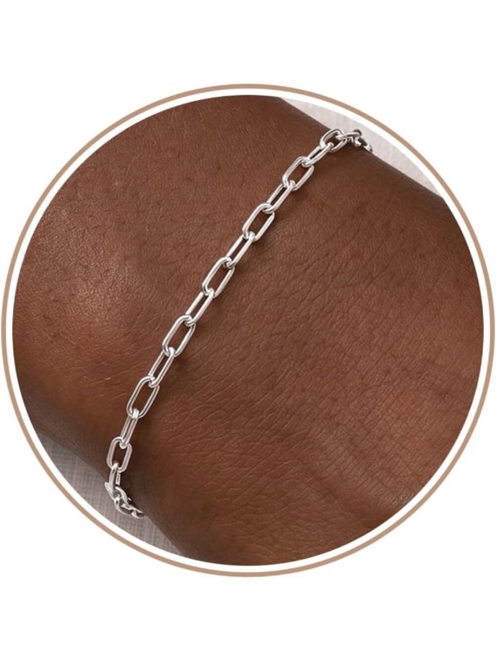 925 Sterling Silver Paperclip Bracelet for Women - Elegant 3mm Chain Jewelry